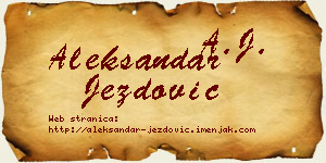 Aleksandar Jezdović vizit kartica